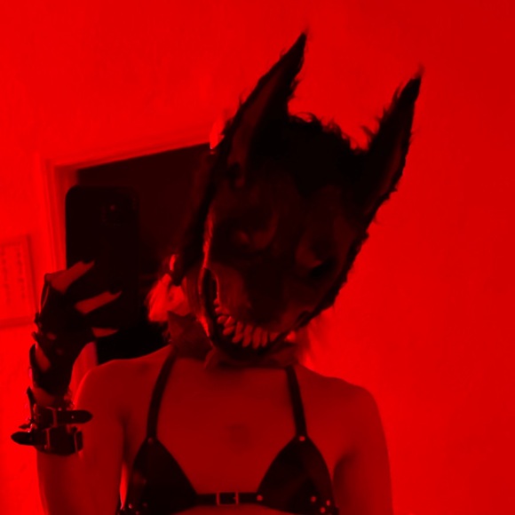 Dolls Kill Fierce Wolf Mask with Red Eyes - Picture 5 of 5